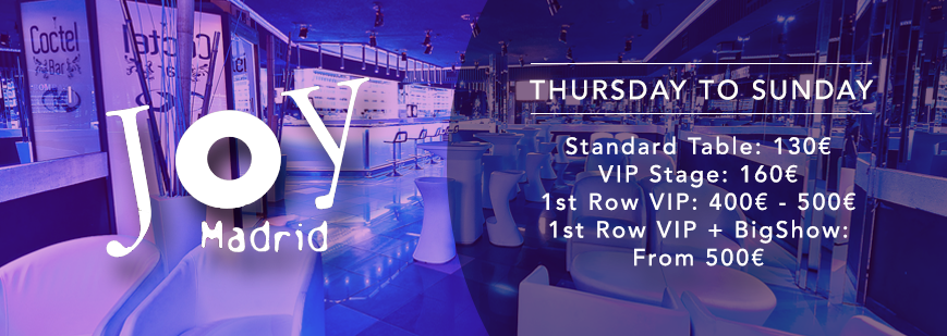 VIP tables Joy Eslava